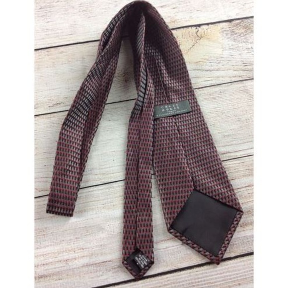 Crazy Horse Silk Neck Tie Hatch Check Geometric - Picture 3 of 5